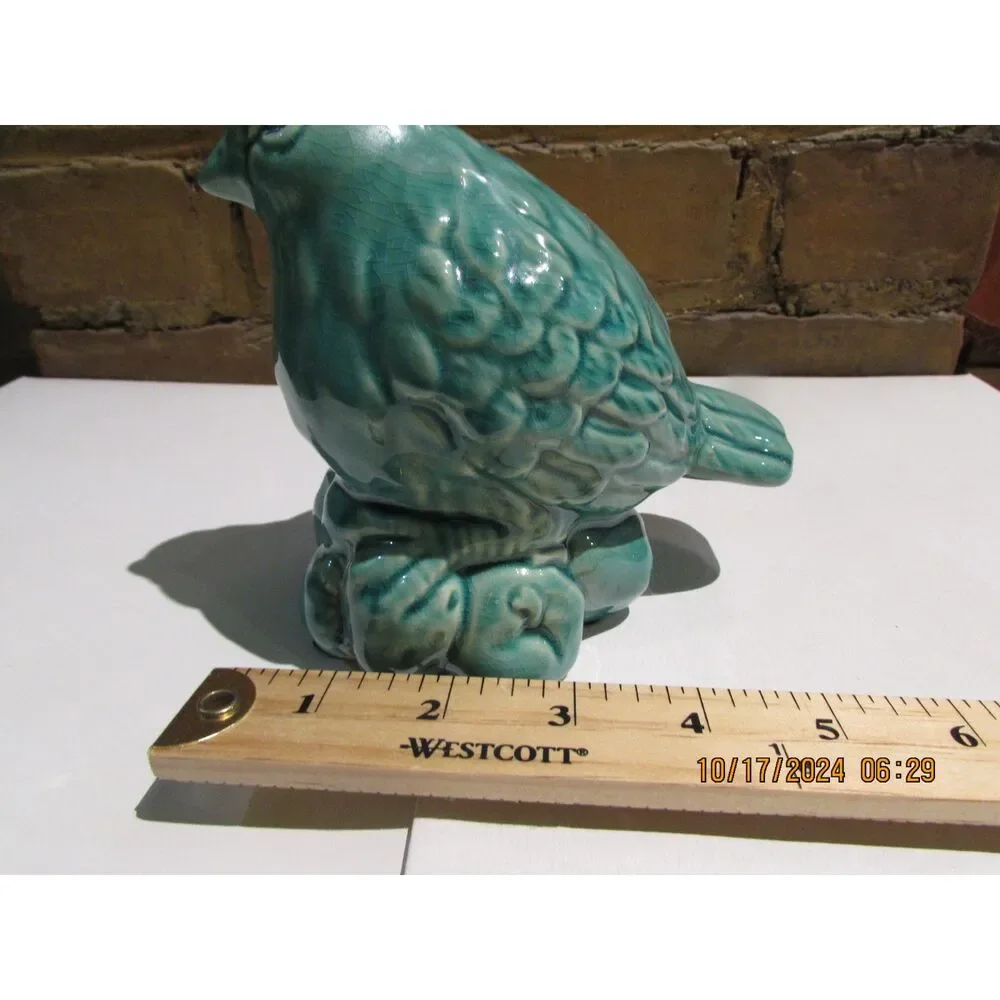 BLUE TURQUOISE BIRD FIGURINE HOME DECOR STATUE - Picture 2 of 8